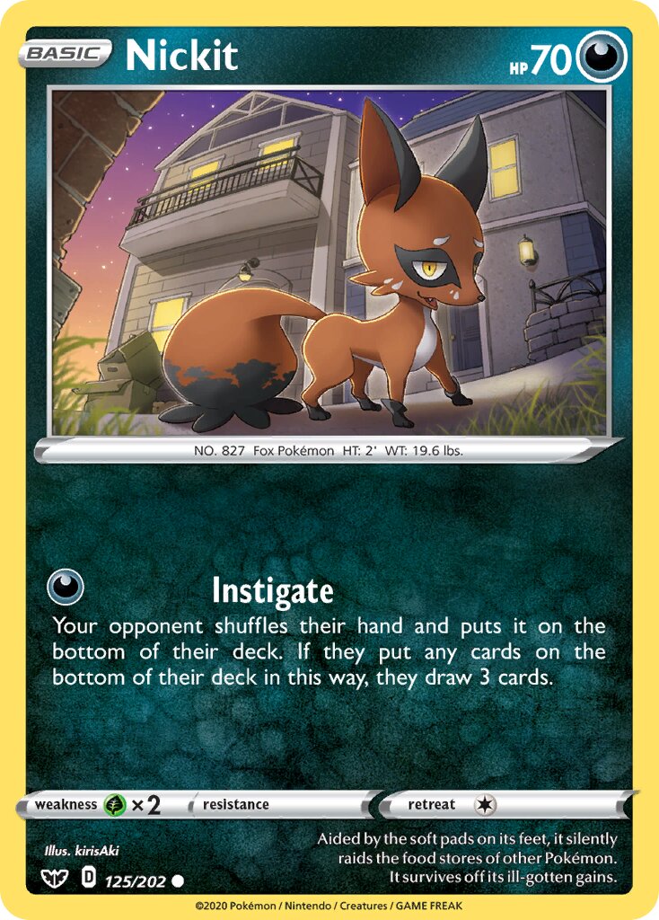 Nickit 125/216 — Sword & Shield (English Pokémon TCG card)