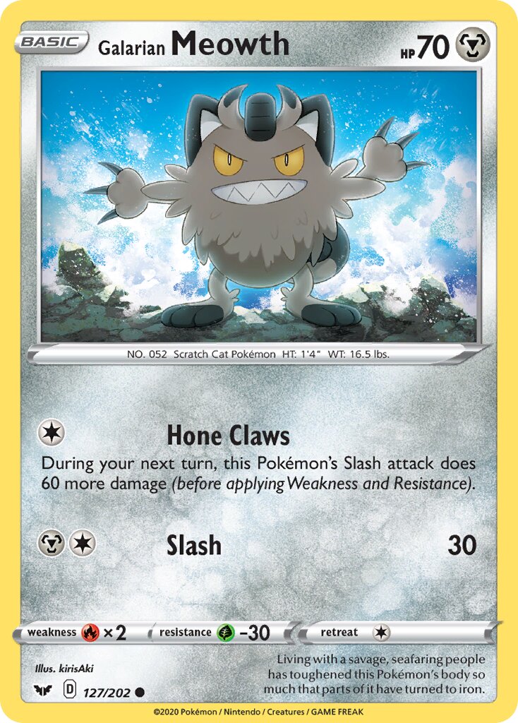 Galarian Meowth 127/216 — Sword & Shield (English Pokémon TCG card)