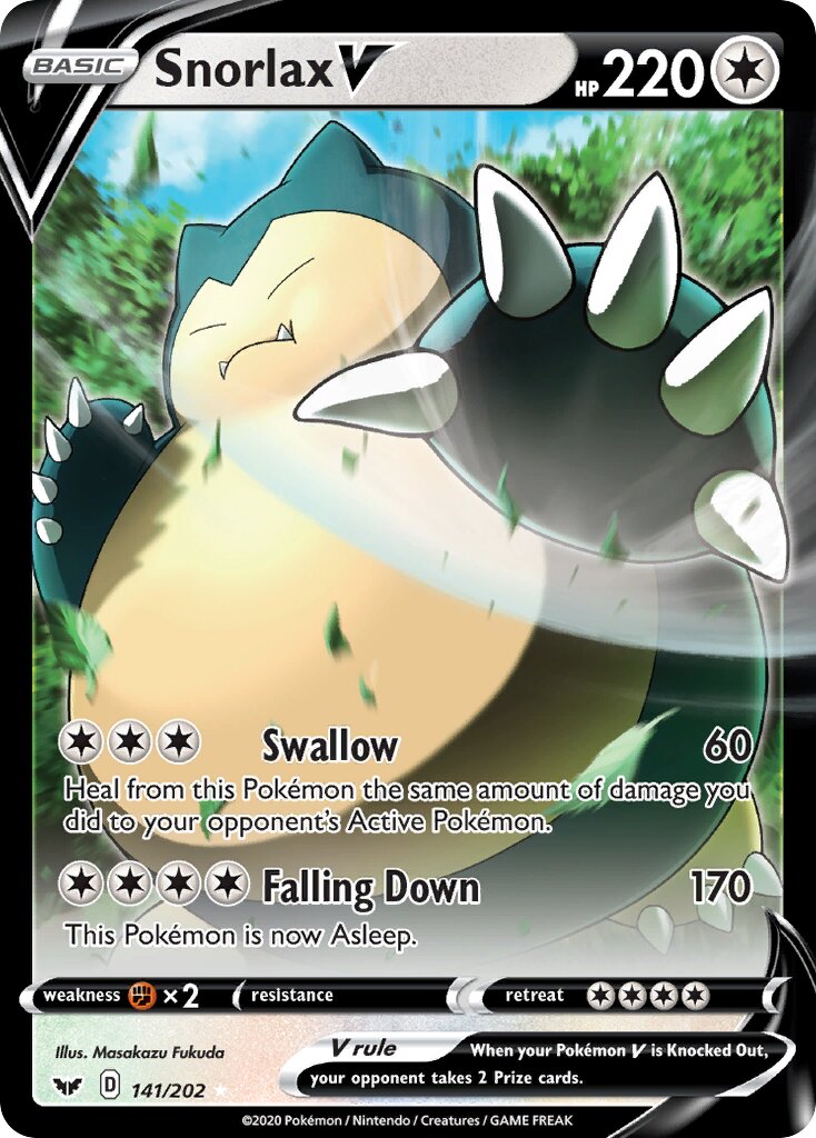 Snorlax V 141/216 — Sword & Shield (English Pokémon TCG card)