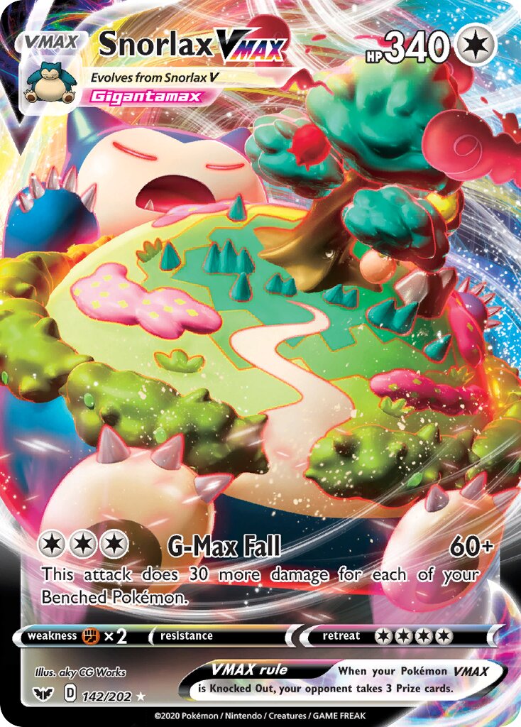 Snorlax VMAX 142/216 — Sword & Shield (English Pokémon TCG card)