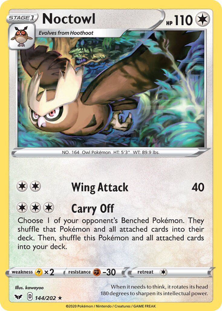 Noctowl 144/216 — Sword & Shield (English Pokémon TCG card)