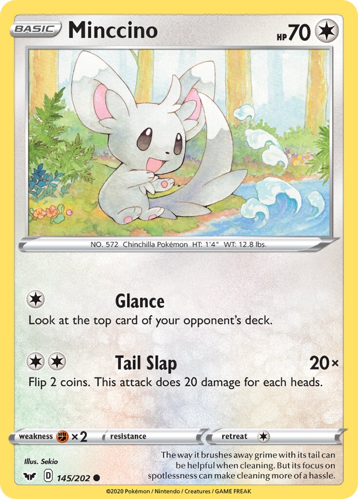 Minccino 145/216 — Sword & Shield (English Pokémon TCG card)