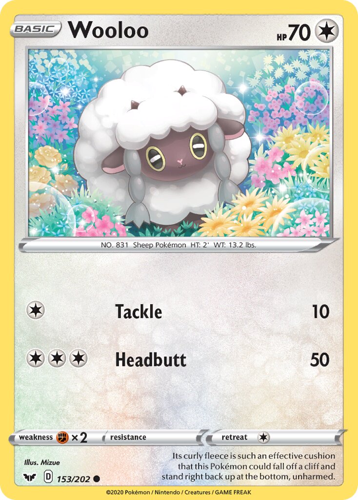 Wooloo 153/216 — Sword & Shield (English Pokémon TCG card)