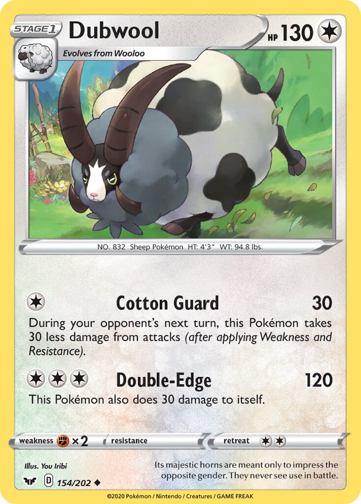 Dubwool 154/216 — Sword & Shield (English Pokémon TCG card)