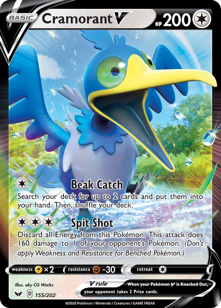 Cramorant V 155/216 — Sword & Shield (English Pokémon TCG card)