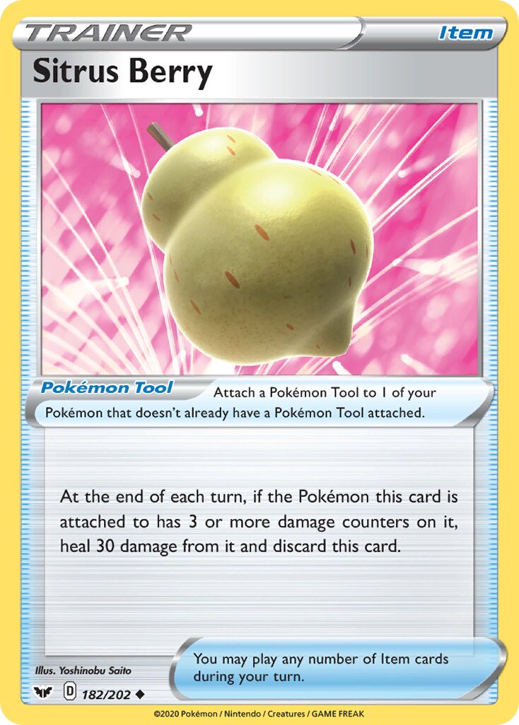Sitrus Berry 182/216 — Sword & Shield (English Pokémon TCG card)