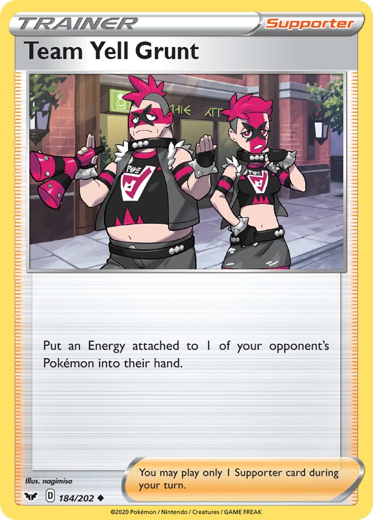 Team Yell Grunt 184/216 — Sword & Shield (English Pokémon TCG card)