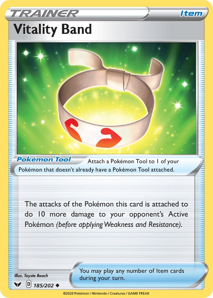 Vitality Band 185/216 — Sword & Shield (English Pokémon TCG card)