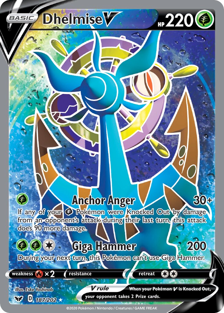 Dhelmise V 187/216 — Sword & Shield (English Pokémon TCG card)