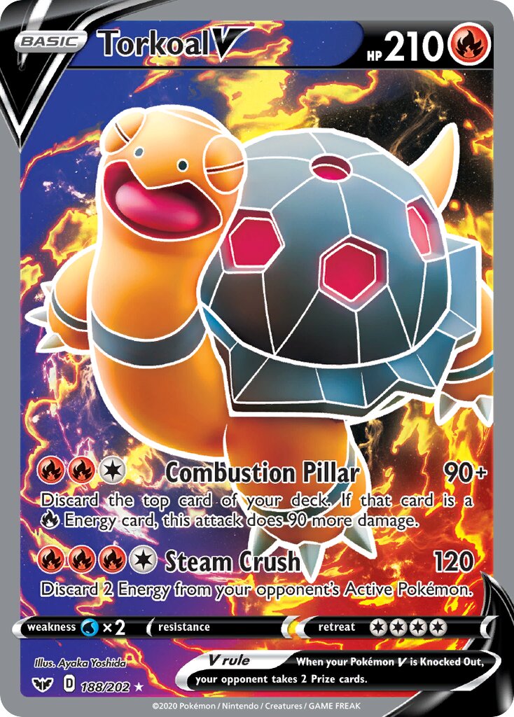Torkoal V 188/216 — Sword & Shield (English Pokémon TCG card)