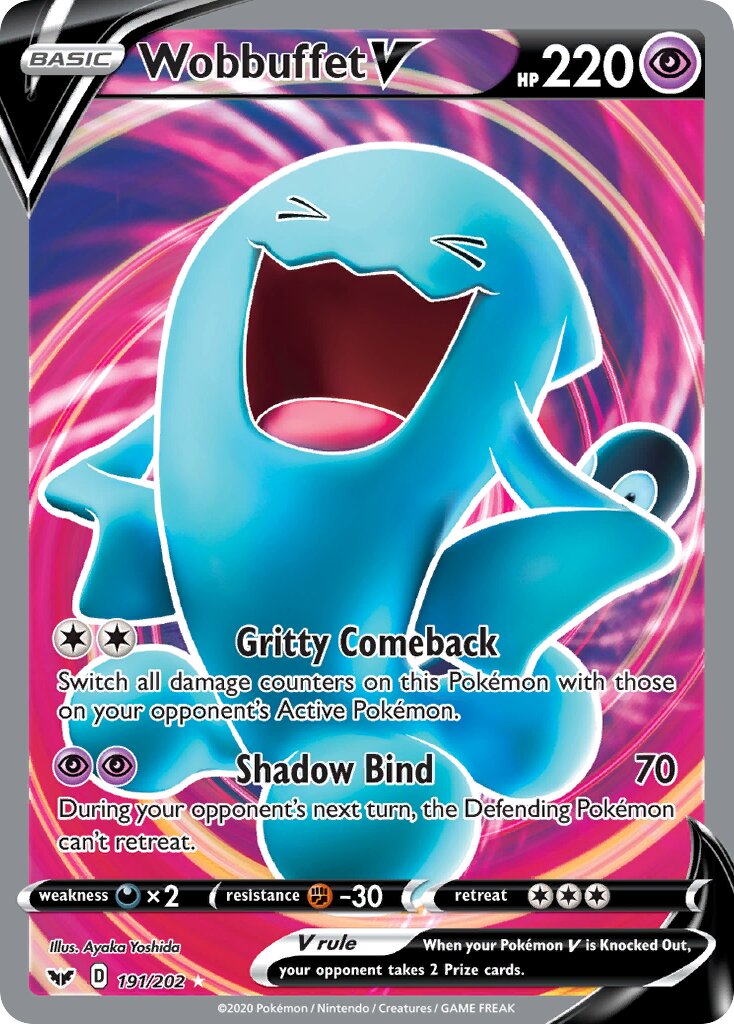 Wobbuffet V 191/216 — Sword & Shield (English Pokémon TCG card)