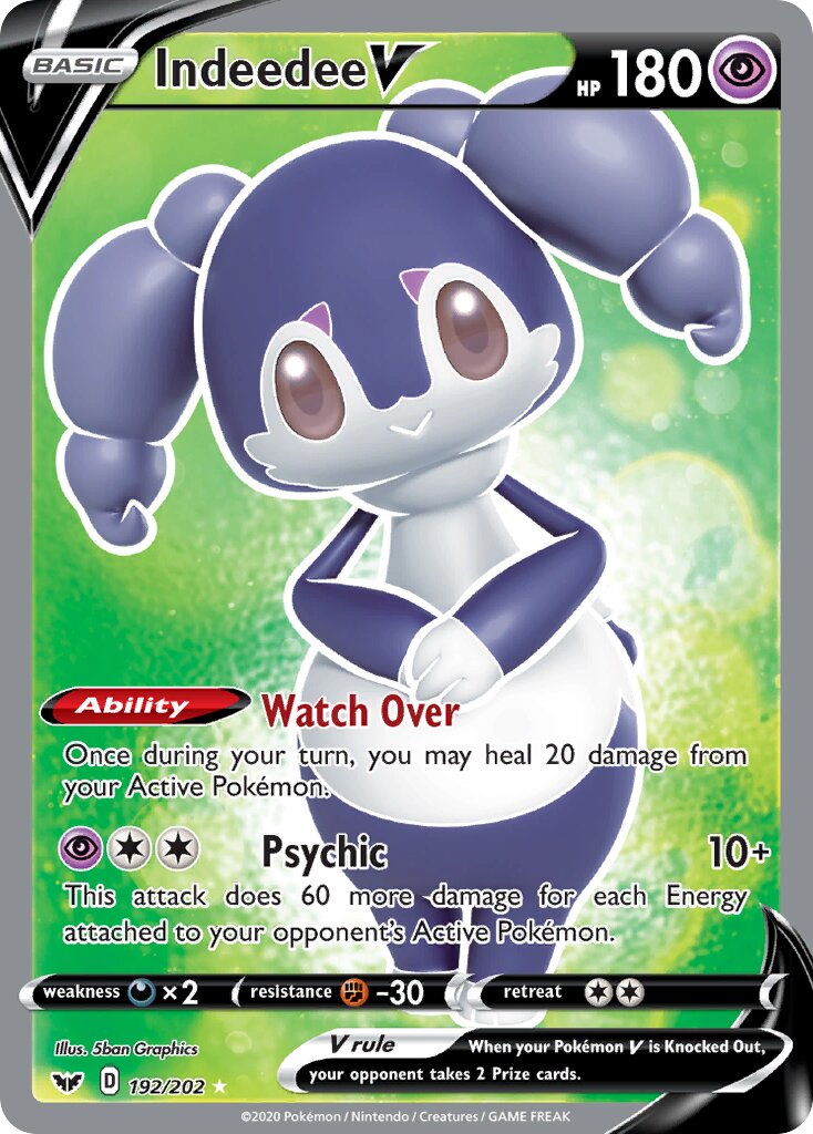 Indeedee V 192/216 — Sword & Shield (English Pokémon TCG card)