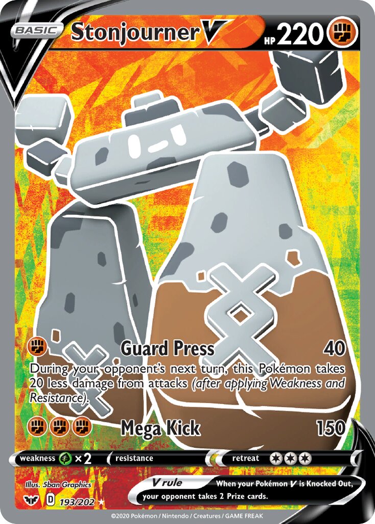 Stonjourner V 193/216 — Sword & Shield (English Pokémon TCG card)