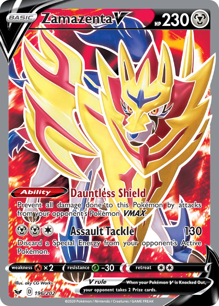 Zamazenta V 196/216 — Sword & Shield (English Pokémon TCG card)