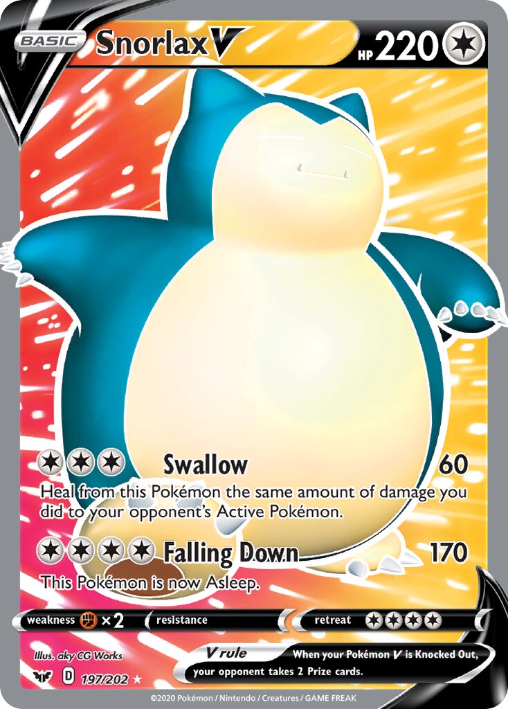 Snorlax V 197/216 — Sword & Shield (English Pokémon TCG card)