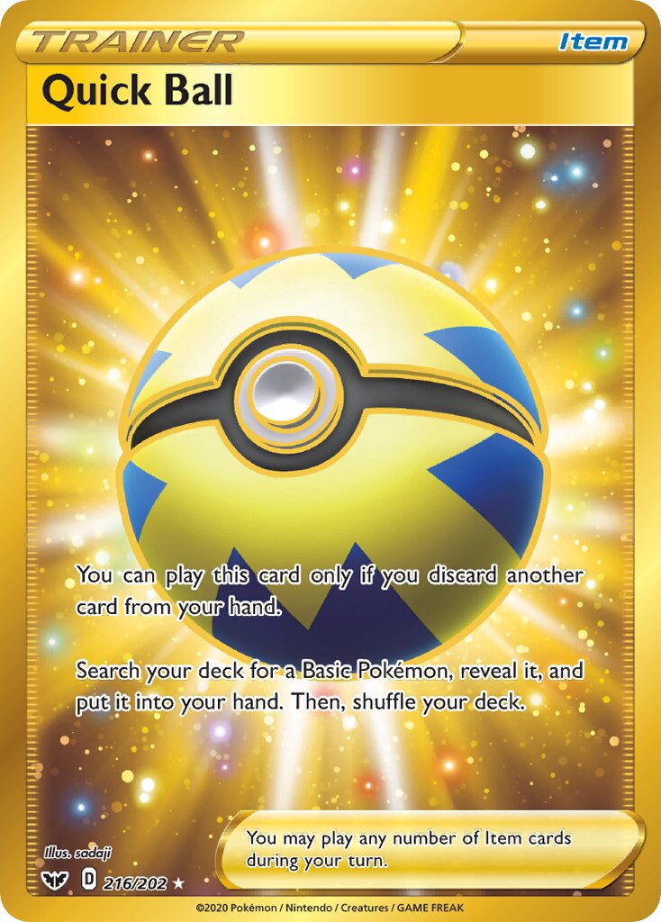 Quick Ball 216/216 — Sword & Shield (English Pokémon TCG card)