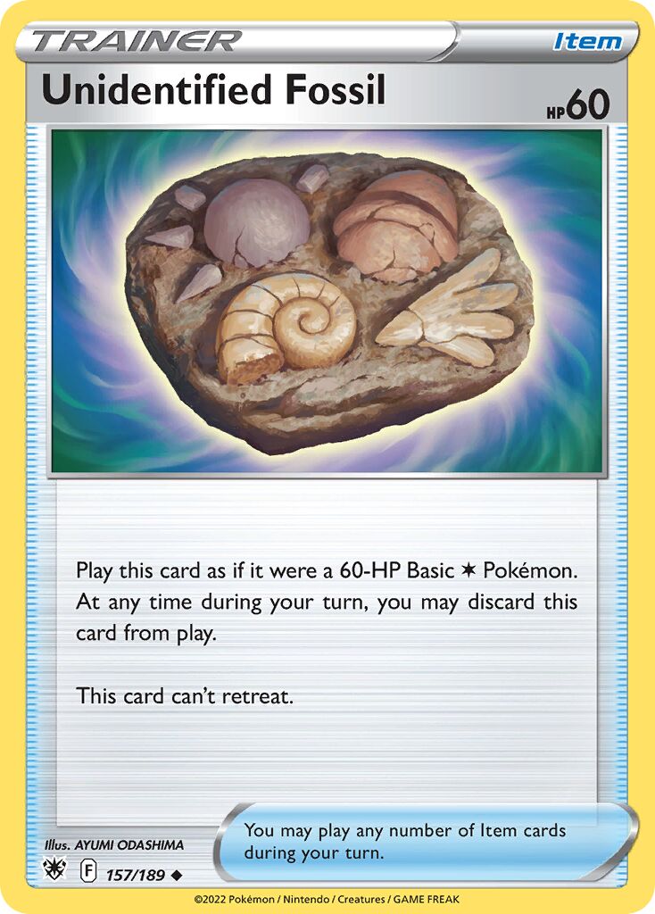 Unidentified Fossil 157/246 — Astral Radiance (English Pokémon TCG card)
