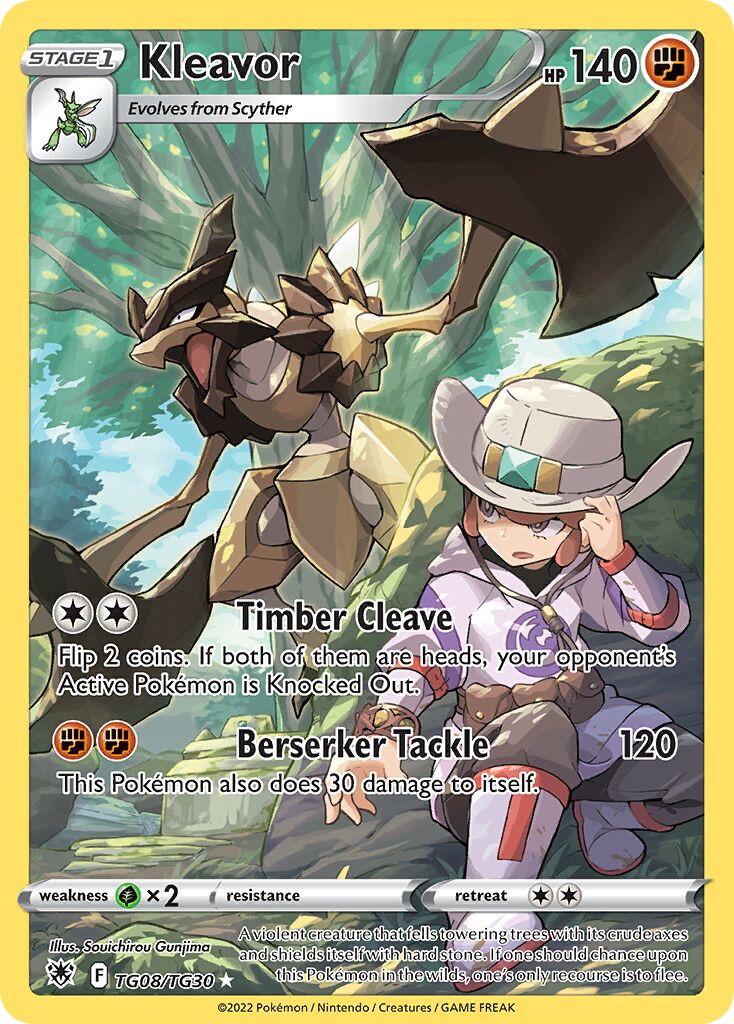 Kleavor 008/30 — Astral Radiance (Trainer Gallery) (English Pokémon TCG card)