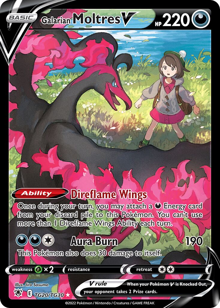 Galarian Moltres V 020/30 — Astral Radiance (Trainer Gallery) (English Pokémon TCG card)