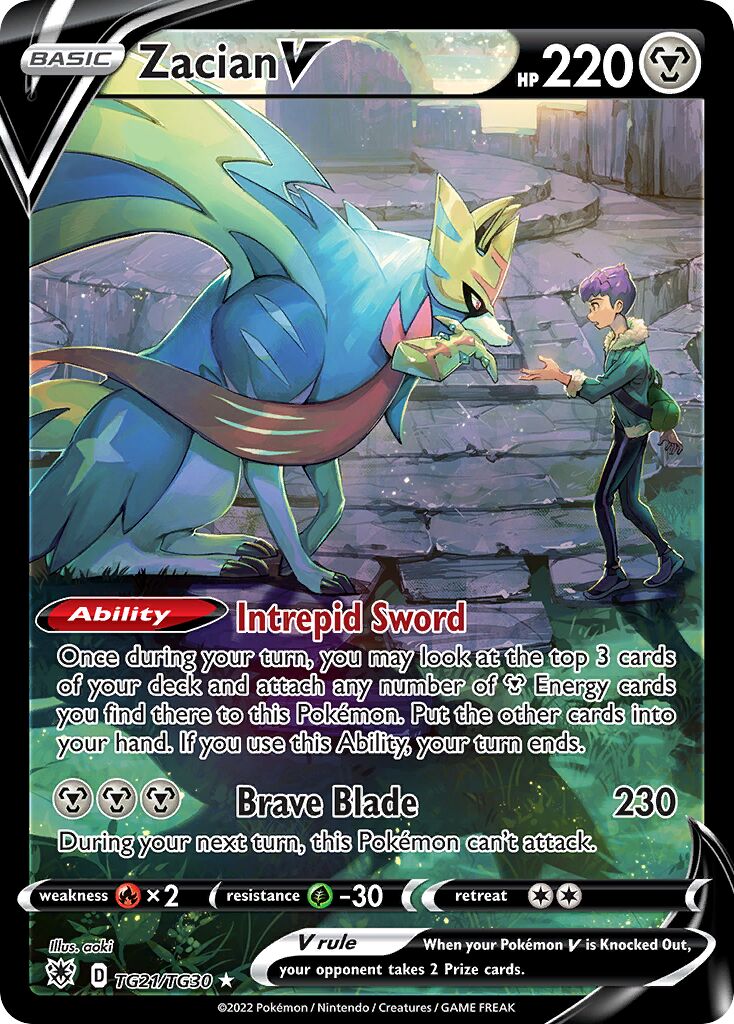 Zacian V 021/30 — Astral Radiance (Trainer Gallery) (English Pokémon TCG card)