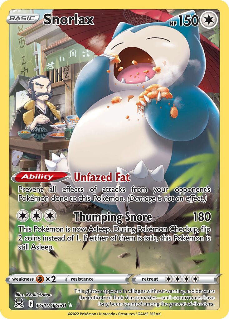 Snorlax TG10 — Lost Origin (English Pokémon TCG card)