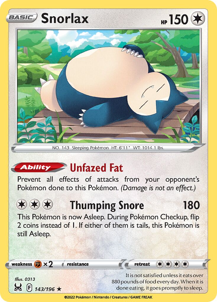 Snorlax 143/247 — Lost Origin (English Pokémon TCG card)