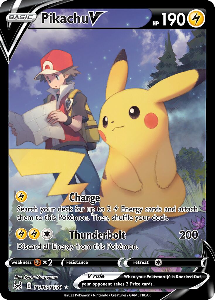 Pikachu V TG16 — Lost Origin (English Pokémon TCG card)