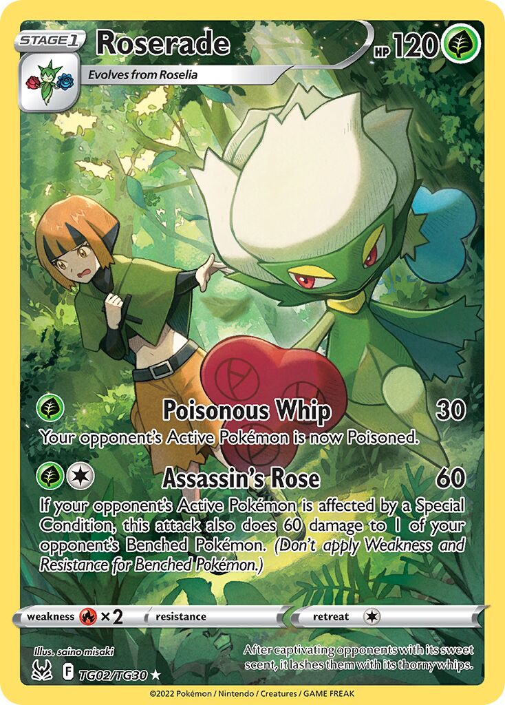 Roserade 002/30 — Lost Origin (Trainer Gallery) (English Pokémon TCG card)
