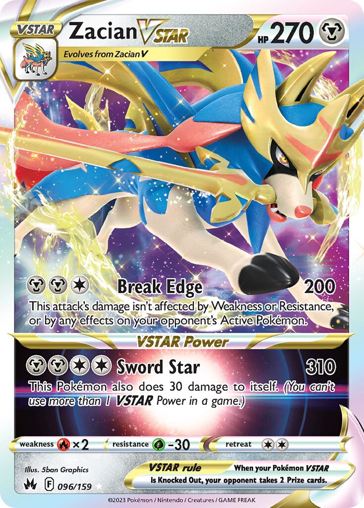 Zacian VSTAR 096/230 — Crown Zenith (English Pokémon TCG card)