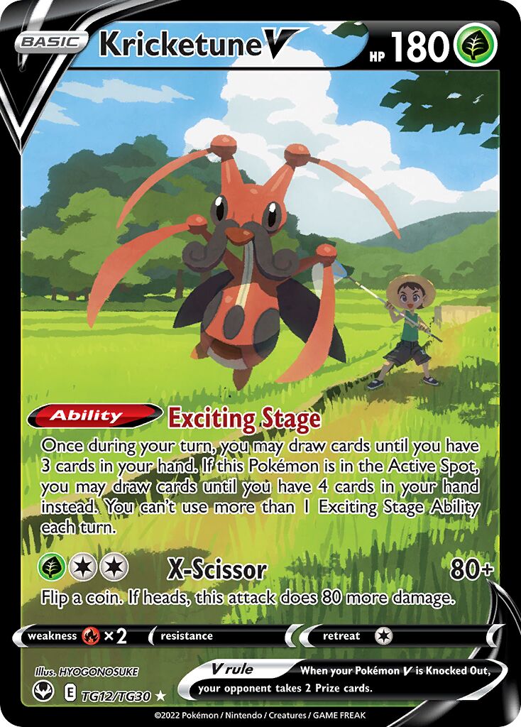 Kricketune V 012/30 — Silver Tempest (Trainer Gallery) (English Pokémon TCG card)