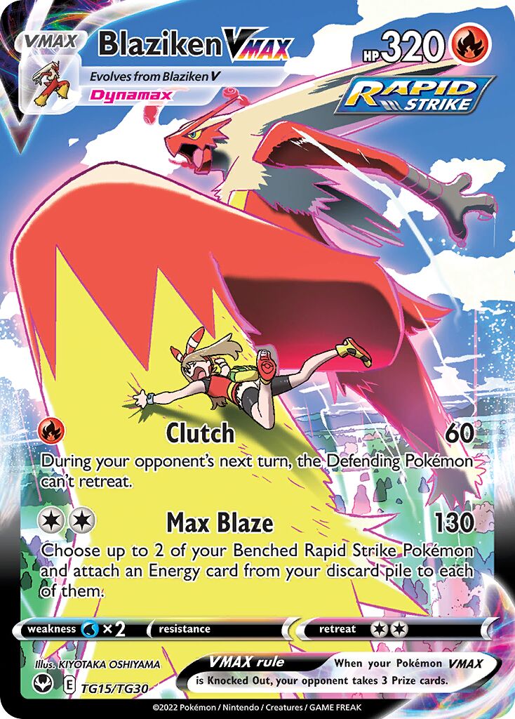 Blaziken VMAX 015/30 — Silver Tempest (Trainer Gallery) (English Pokémon TCG card)