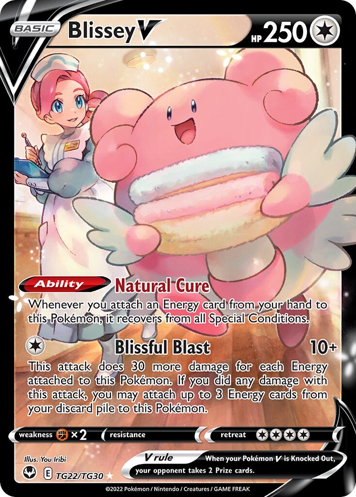 Blissey V 022/30 — Silver Tempest (Trainer Gallery) (English Pokémon TCG card)