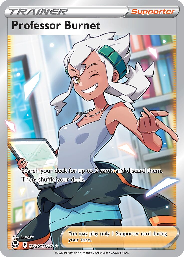 Professor Burnet 026/30 — Silver Tempest (Trainer Gallery) (English Pokémon TCG card)