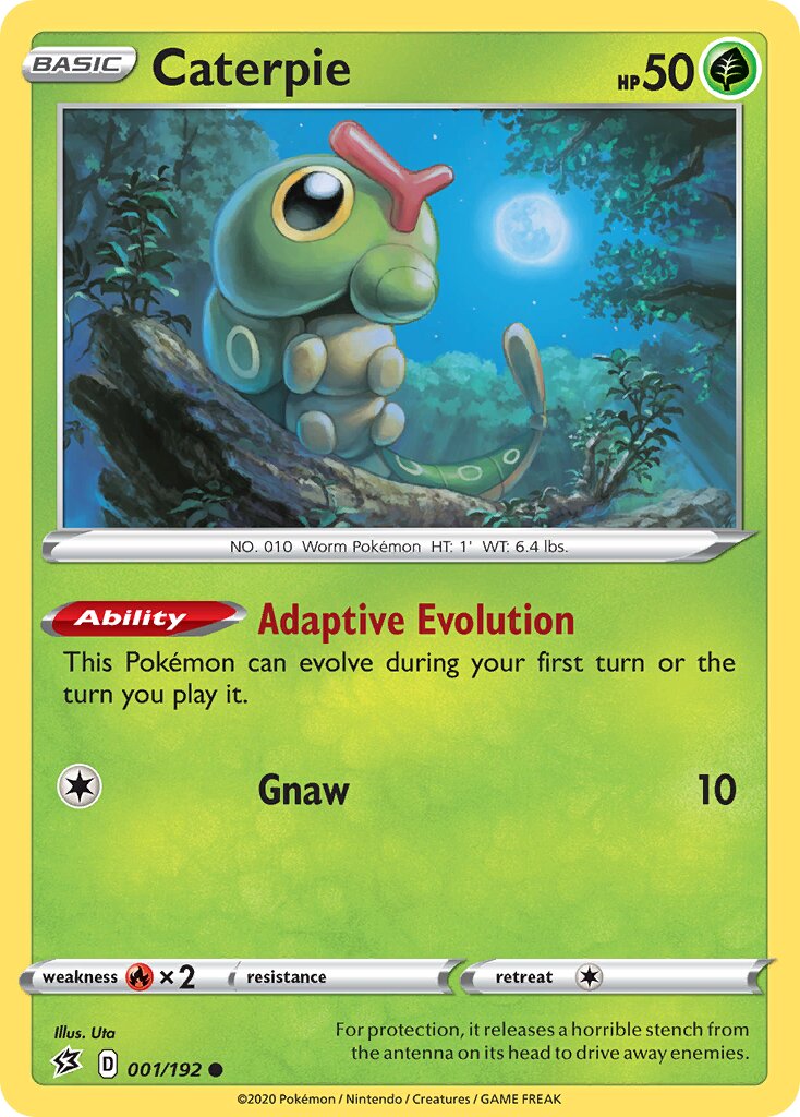 Caterpie 001/209 — Rebel Clash (English Pokémon TCG card)
