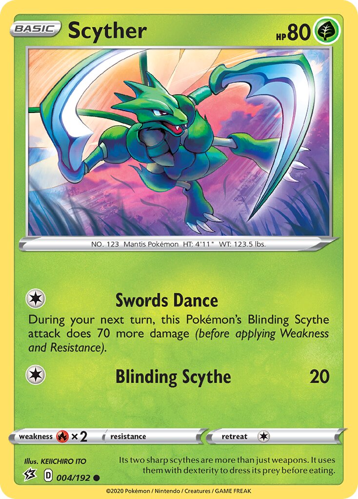 Scyther 004/209 — Rebel Clash (English Pokémon TCG card)