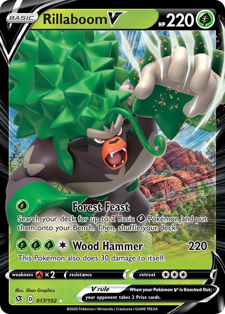 Rillaboom V 017/209 — Rebel Clash (English Pokémon TCG card)