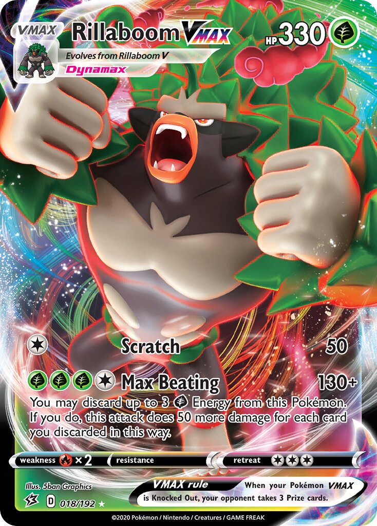 Rillaboom VMAX 018/209 — Rebel Clash (English Pokémon TCG card)