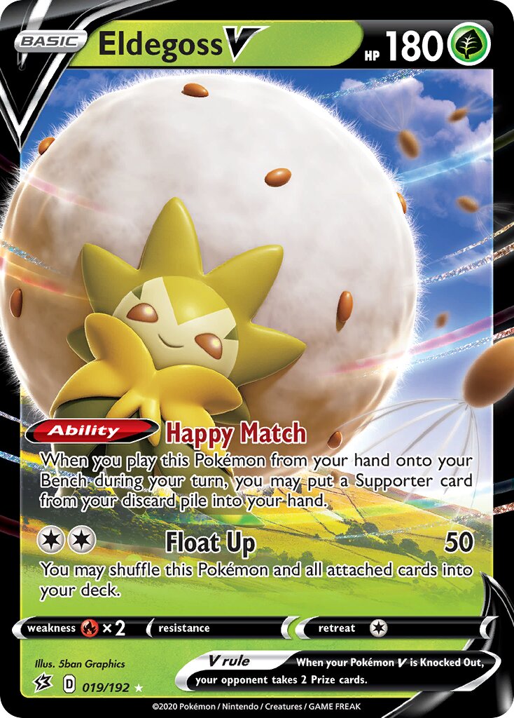Eldegoss V 019/209 — Rebel Clash (English Pokémon TCG card)