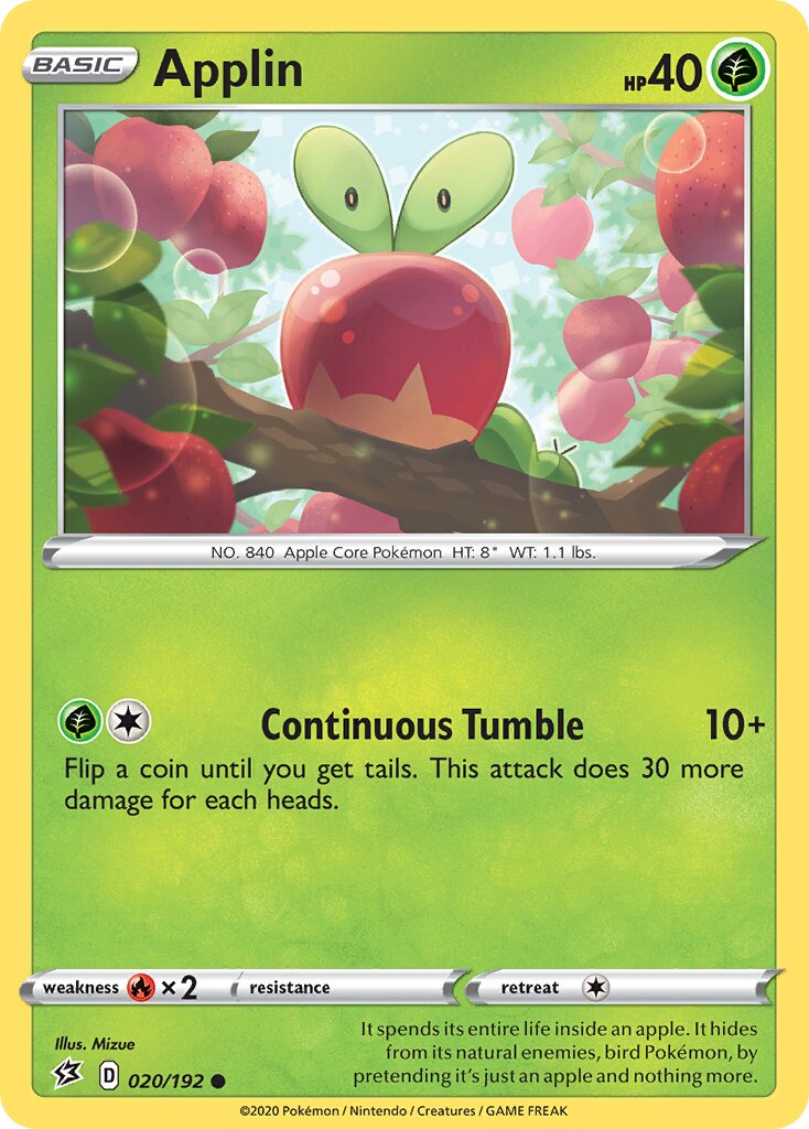 Applin 020/209 — Rebel Clash (English Pokémon TCG card)