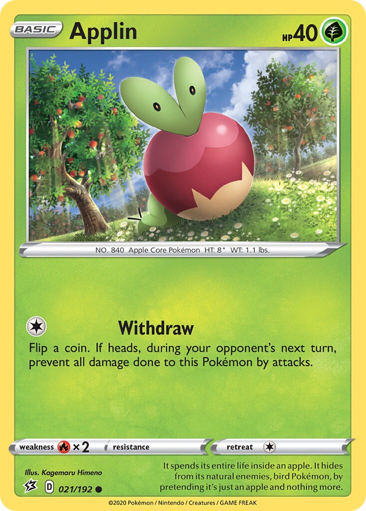 Applin 021/209 — Rebel Clash (English Pokémon TCG card)