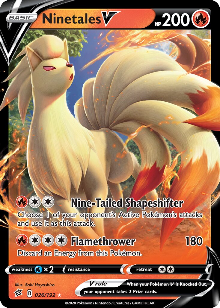 Ninetales V 026/209 — Rebel Clash (English Pokémon TCG card)