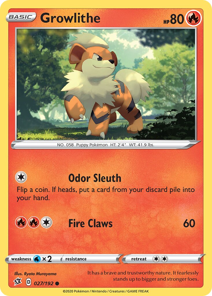 Growlithe 027/209 — Rebel Clash (English Pokémon TCG card)