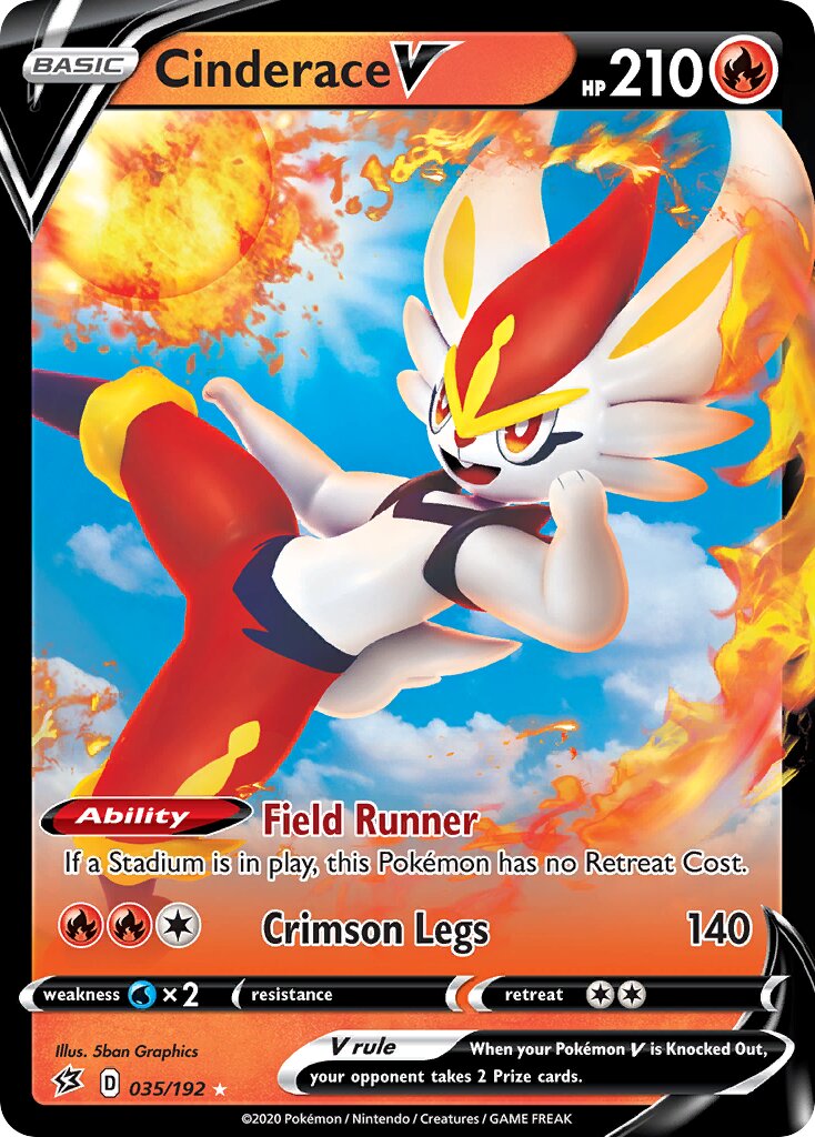 Cinderace V 035/209 — Rebel Clash (English Pokémon TCG card)