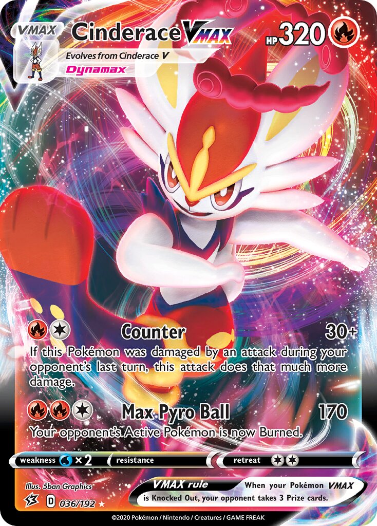 Cinderace VMAX 036/209 — Rebel Clash (English Pokémon TCG card)