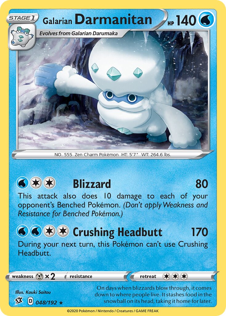 Galarian Darmanitan 048/209 — Rebel Clash (English Pokémon TCG card)