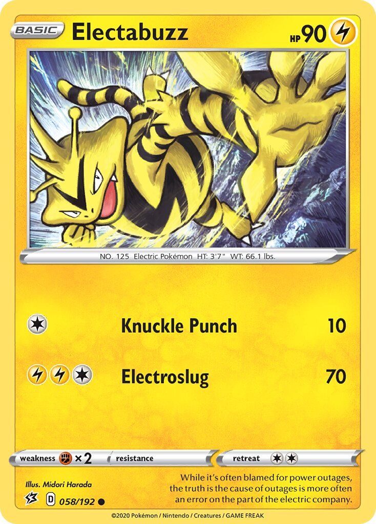Electabuzz 058/209 — Rebel Clash (English Pokémon TCG card)