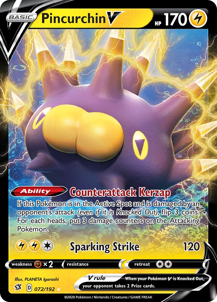 Pincurchin V 072/209 — Rebel Clash (English Pokémon TCG card)