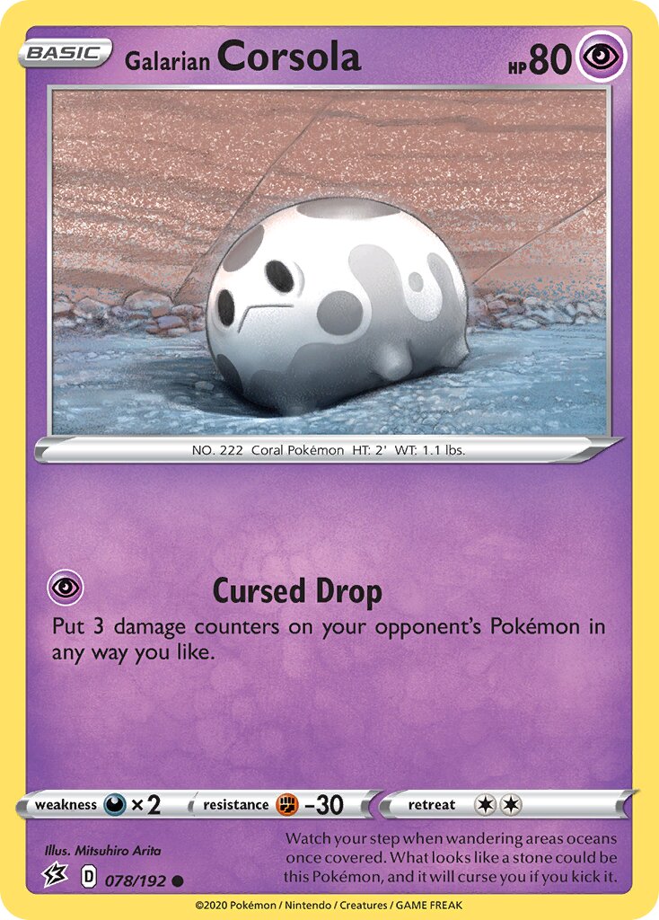 Galarian Corsola 078/209 — Rebel Clash (English Pokémon TCG card)