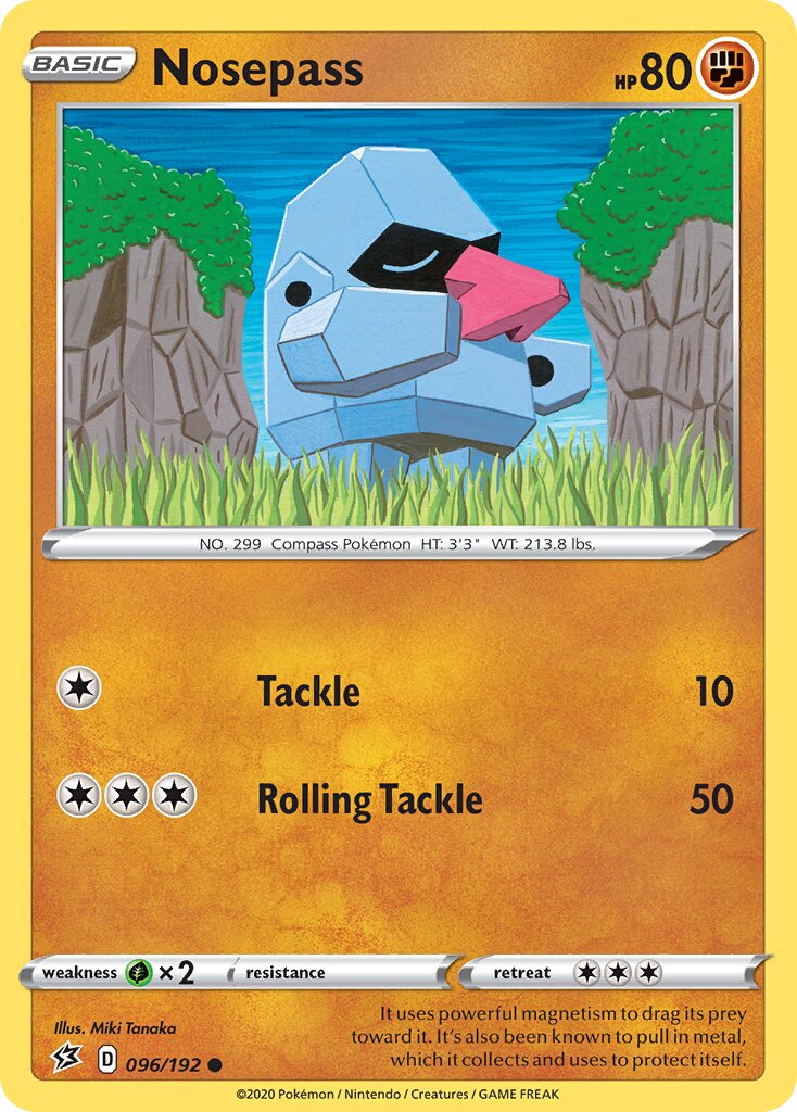 Nosepass 096/209 — Rebel Clash (English Pokémon TCG card)