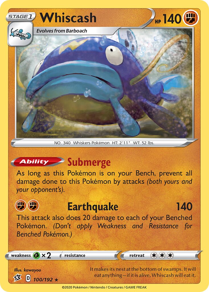 Whiscash 100/209 — Rebel Clash (English Pokémon TCG card)